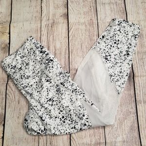 ATHLETA Black White Patterned Mesh Athletic Leggings XS